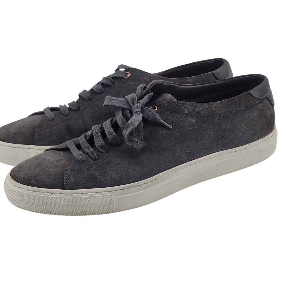 Good Man Brand Edge Sneaker Men 12 Grey Suede Low Top Made in Italy Luxury